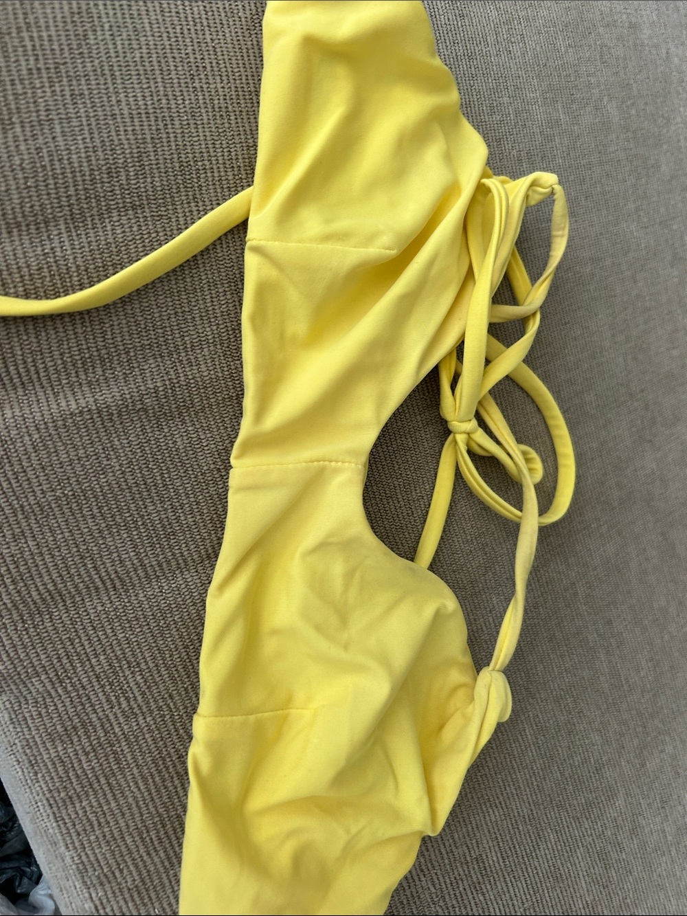 RVCA Kids Yellow Swimsuit top with Tie Straps